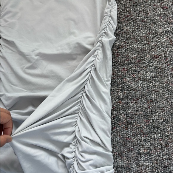 Aritzia Babaton Gray Ruched Contour Mini Dress Large NWT Acubi Sexy Minimalist - Picture 8 of 10
